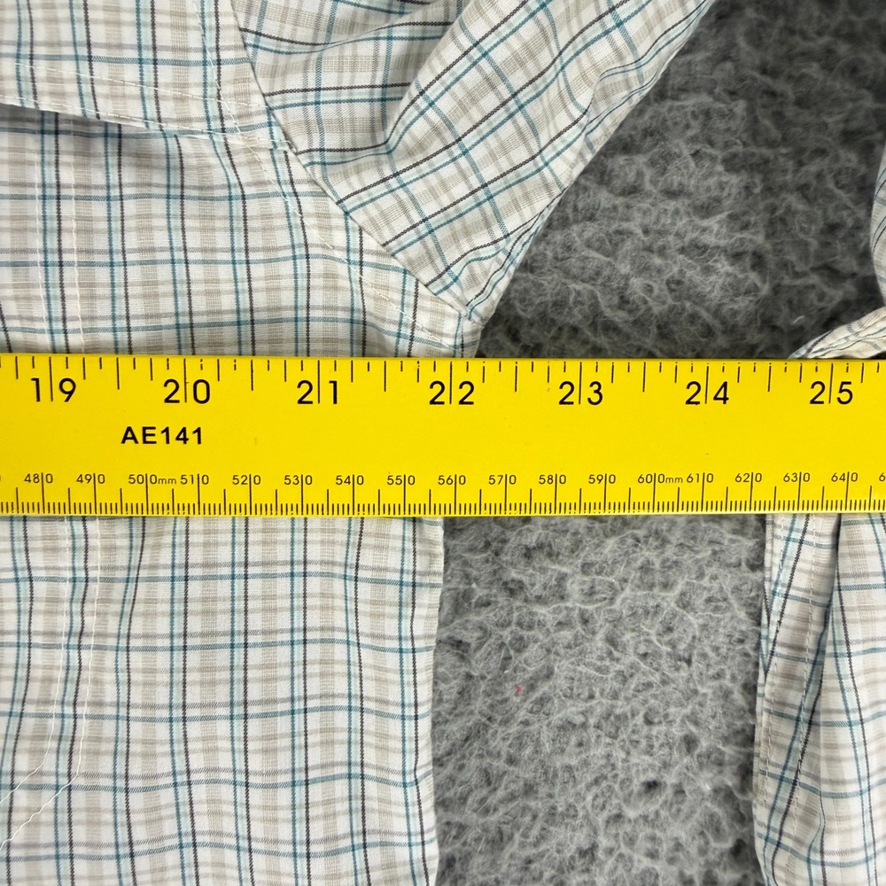 Patagonia Plaid Button Down Shirt Men Medium Blue Tan Long Sleeve Organic Cotton - Picture 5 of 13